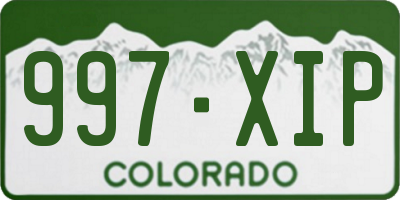 CO license plate 997XIP