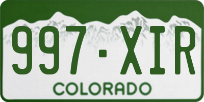 CO license plate 997XIR