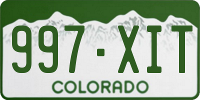 CO license plate 997XIT