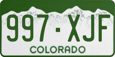 CO license plate 997XJF