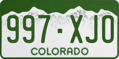 CO license plate 997XJO