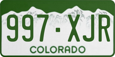 CO license plate 997XJR