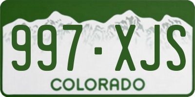 CO license plate 997XJS