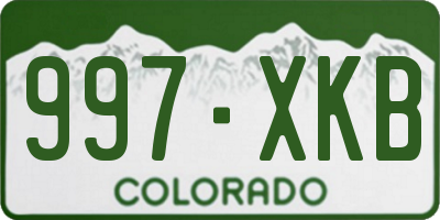 CO license plate 997XKB