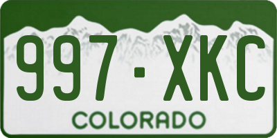 CO license plate 997XKC