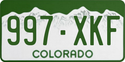 CO license plate 997XKF