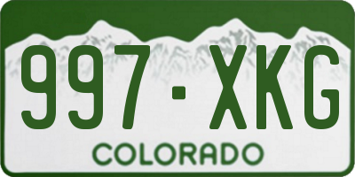 CO license plate 997XKG