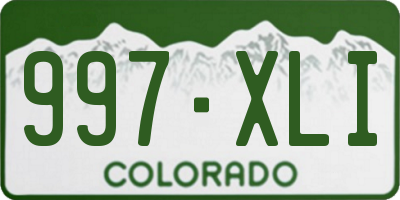 CO license plate 997XLI