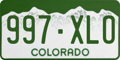 CO license plate 997XLO
