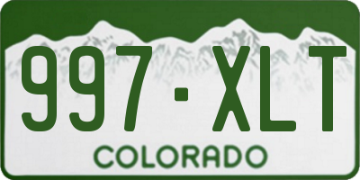 CO license plate 997XLT