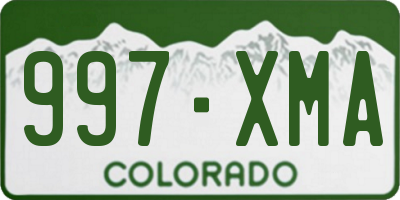 CO license plate 997XMA