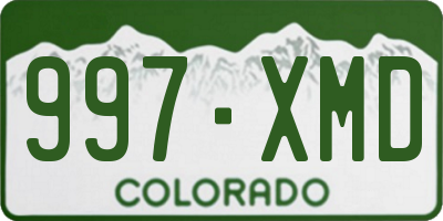 CO license plate 997XMD