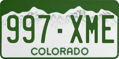 CO license plate 997XME