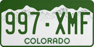 CO license plate 997XMF