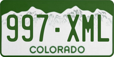 CO license plate 997XML