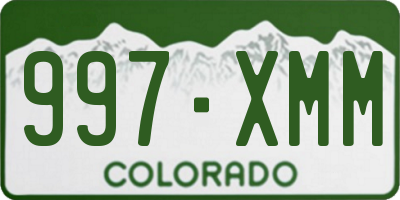CO license plate 997XMM