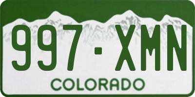 CO license plate 997XMN