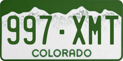 CO license plate 997XMT