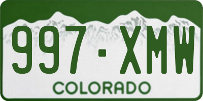 CO license plate 997XMW