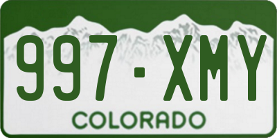 CO license plate 997XMY