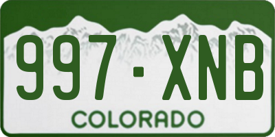 CO license plate 997XNB