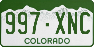 CO license plate 997XNC