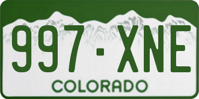 CO license plate 997XNE