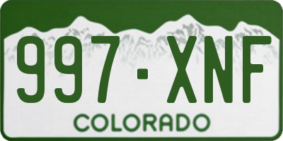 CO license plate 997XNF