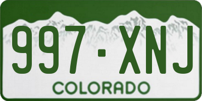 CO license plate 997XNJ