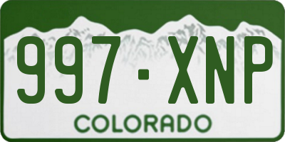 CO license plate 997XNP