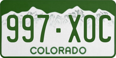 CO license plate 997XOC