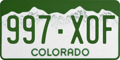 CO license plate 997XOF