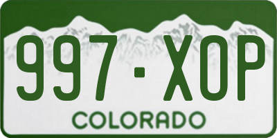 CO license plate 997XOP