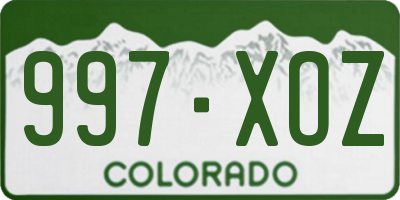 CO license plate 997XOZ