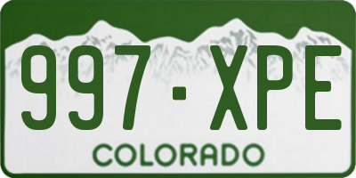 CO license plate 997XPE