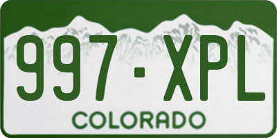 CO license plate 997XPL