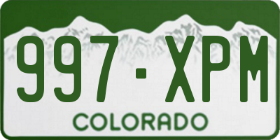 CO license plate 997XPM