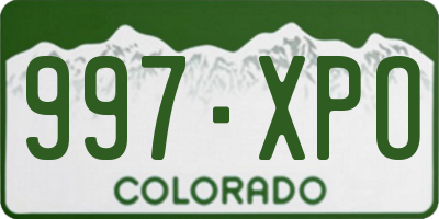 CO license plate 997XPO
