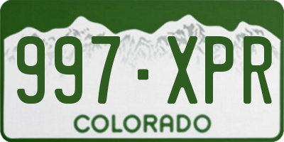 CO license plate 997XPR