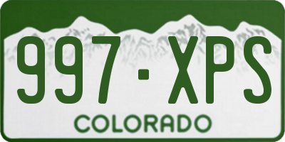 CO license plate 997XPS