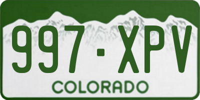 CO license plate 997XPV