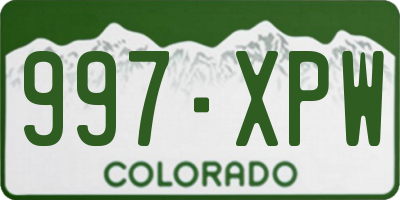CO license plate 997XPW