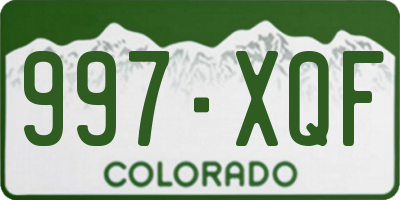 CO license plate 997XQF