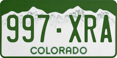 CO license plate 997XRA