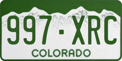 CO license plate 997XRC