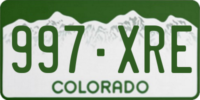 CO license plate 997XRE