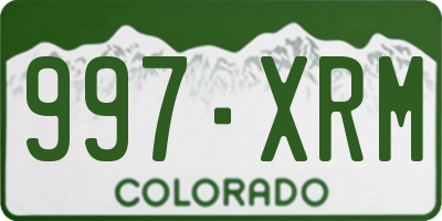 CO license plate 997XRM
