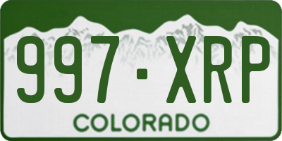 CO license plate 997XRP