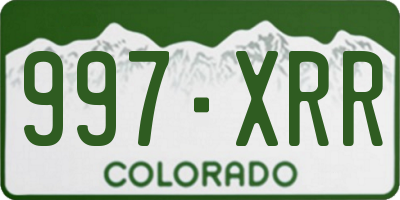 CO license plate 997XRR