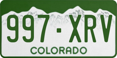 CO license plate 997XRV